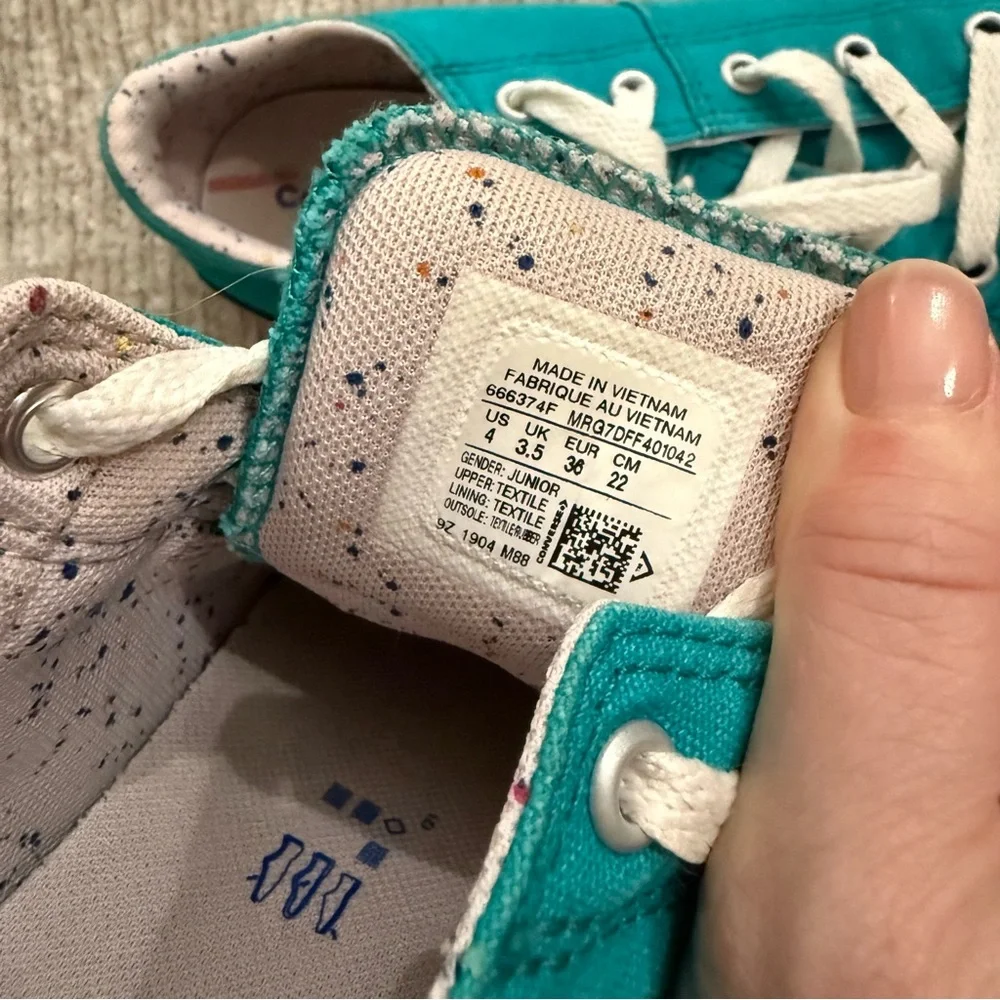 Converse All Star Low Top Sneakers Teal Canvas‎ Youth 4 / Women’s 5.5
